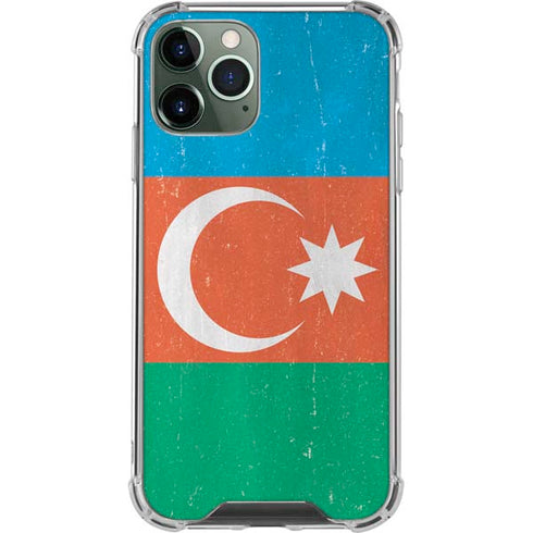 Azerbaijan Flag Distressed iPhone 12 Pro Max Clear Case